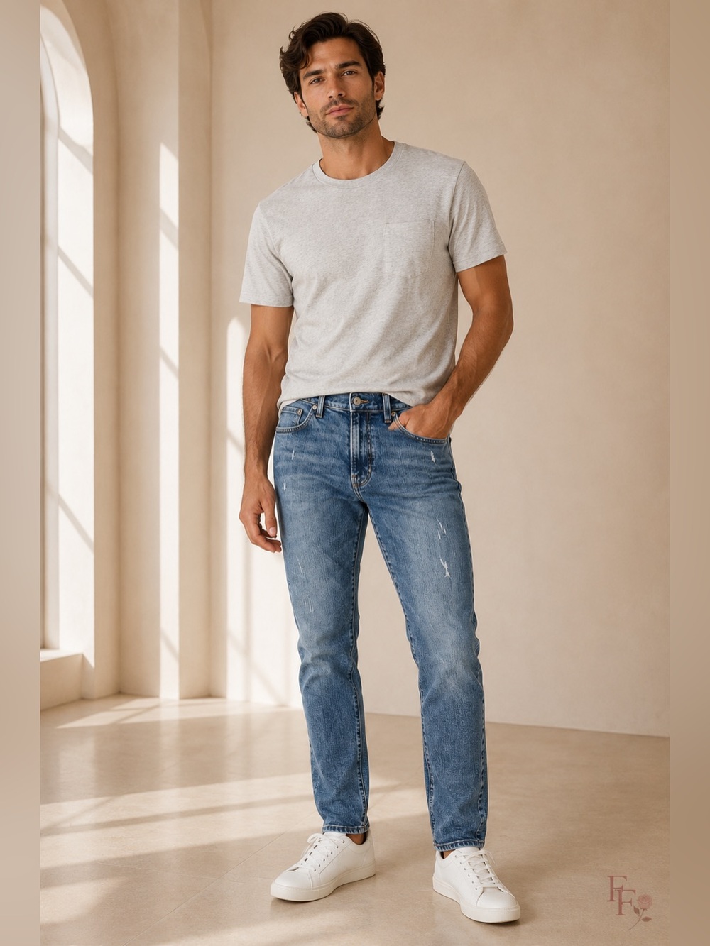 Abercrombie & Fitch Athletic Slim Stretch Jeans Mens 30x32 Medium Wash Denim